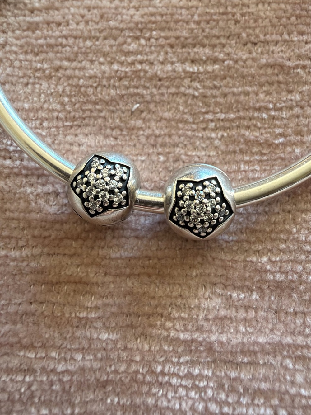 Pandora Bead Charm You're a Star Clip Sterling Silver - Set of 2